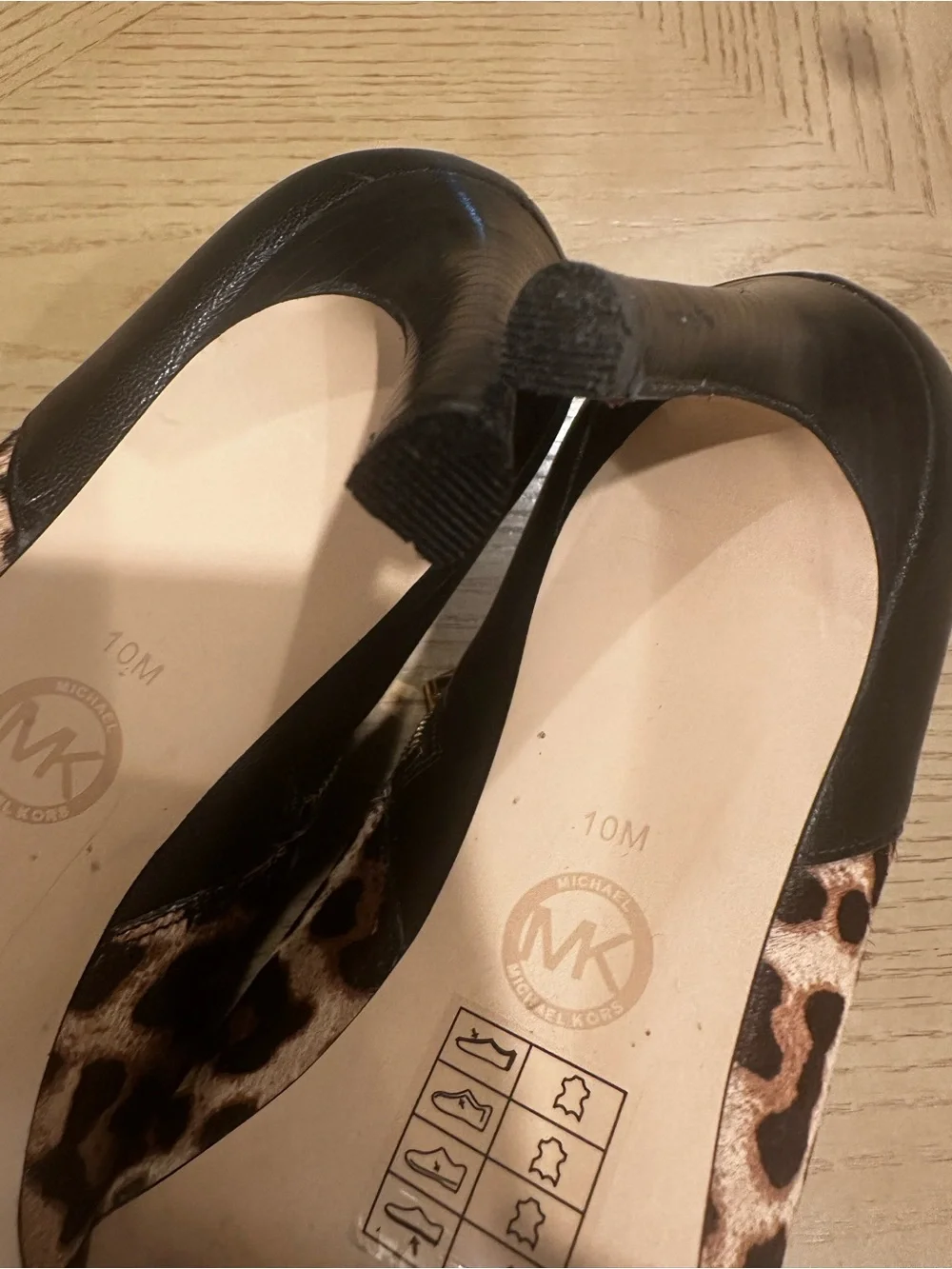MICHAEL Michael Kors Leopard Print Calf Hair Stiletto Booties Size 10M